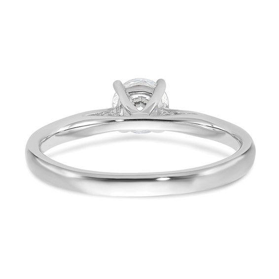 14k White Gold Peg Set 5.00mm Solitaire Engagement Ring Mounting