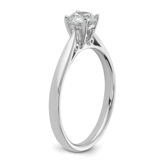 14k White Gold Peg Set 5.00mm Solitaire Engagement Ring Mounting