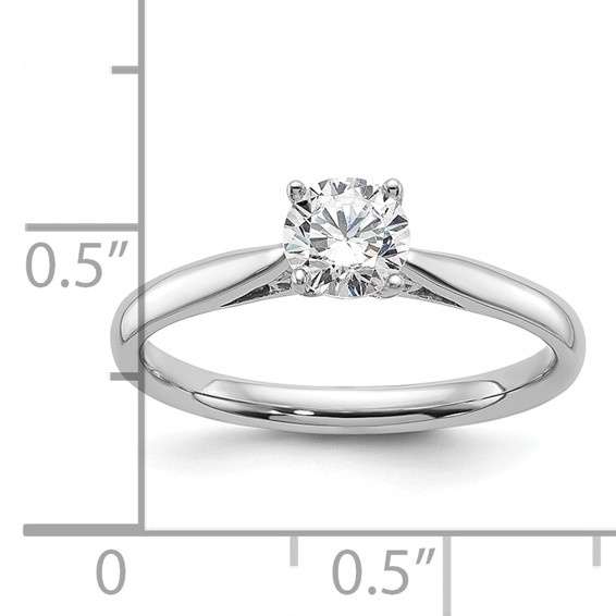 14k White Gold Peg Set 5.00mm Solitaire Engagement Ring Mounting