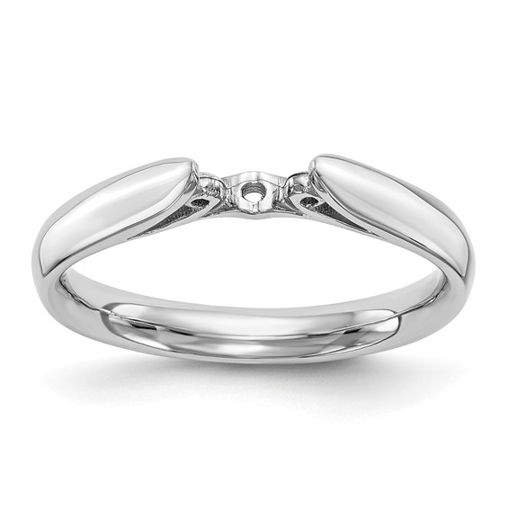 14k White Gold Peg Set 5.00mm Solitaire Engagement Ring Mounting