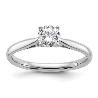 14k White Gold Peg Set 5.00mm Solitaire Engagement Ring Mounting