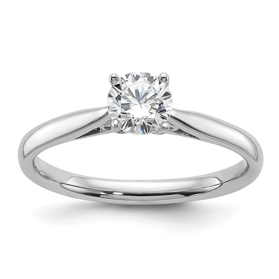 14k White Gold Peg Set 5.00mm Solitaire Engagement Ring Mounting
