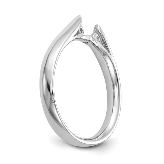 14k White Gold Peg Set 3.5mm Solitaire Engagement Ring Mounting