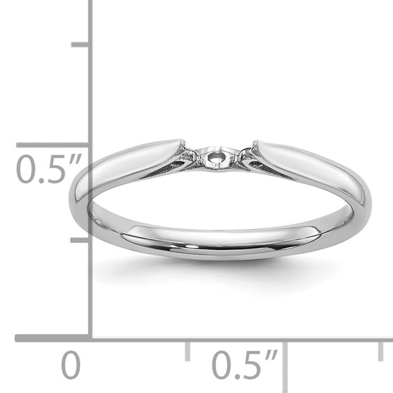 14k White Gold Peg Set 3.5mm Solitaire Engagement Ring Mounting