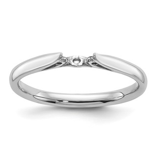 14k White Gold Peg Set 3.5mm Solitaire Engagement Ring Mounting