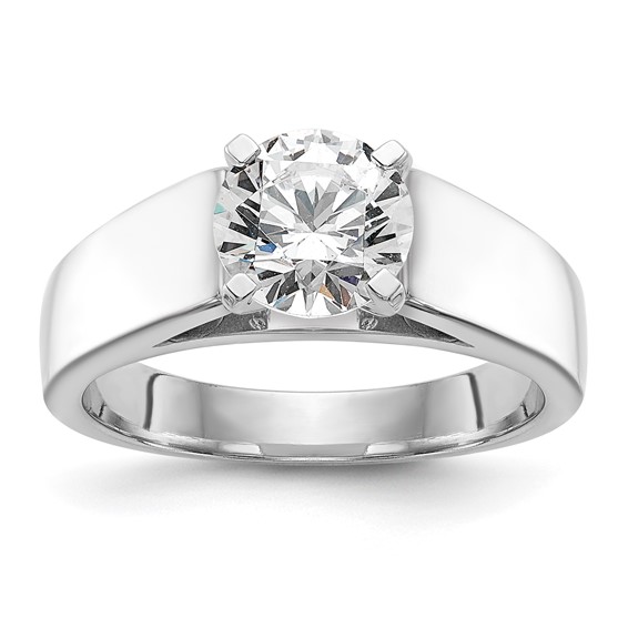 14k White Gold Peg Set 4.5mm Solitaire Engagement Ring Mounting