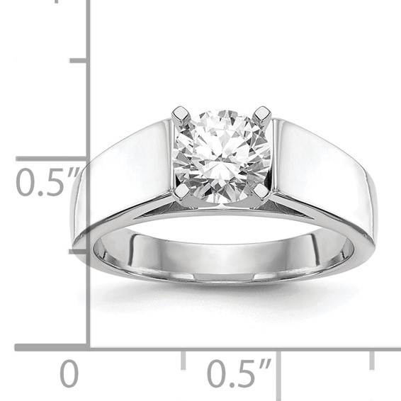 14k White Gold Peg Set 4.5mm Solitaire Engagement Ring Mounting