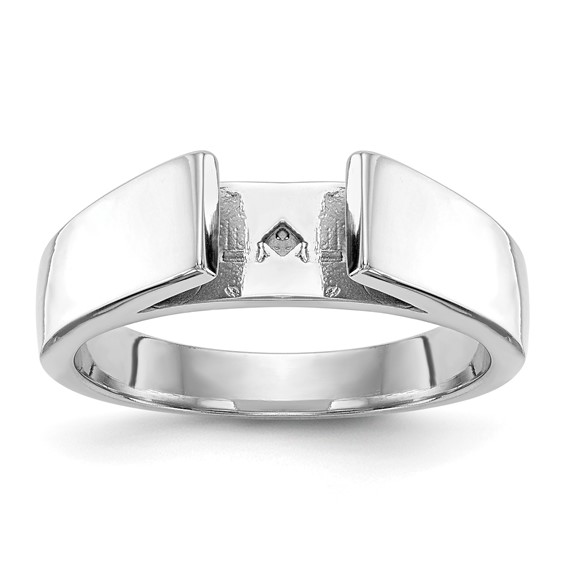 14k White Gold Peg Set 4.5mm Solitaire Engagement Ring Mounting