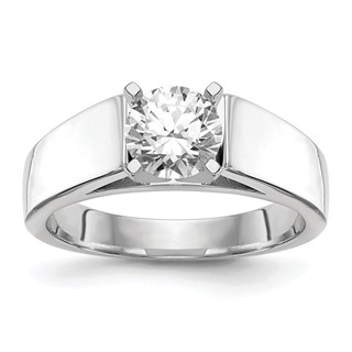 14k White Gold Peg Set 4.5mm Solitaire Engagement Ring Mounting
