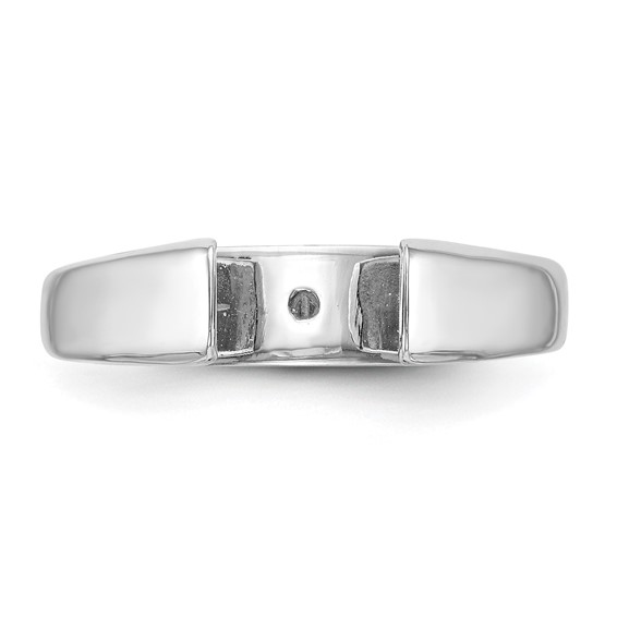 14k White Gold Peg Set 6.5mm Solitaire Engagement Ring Mounting