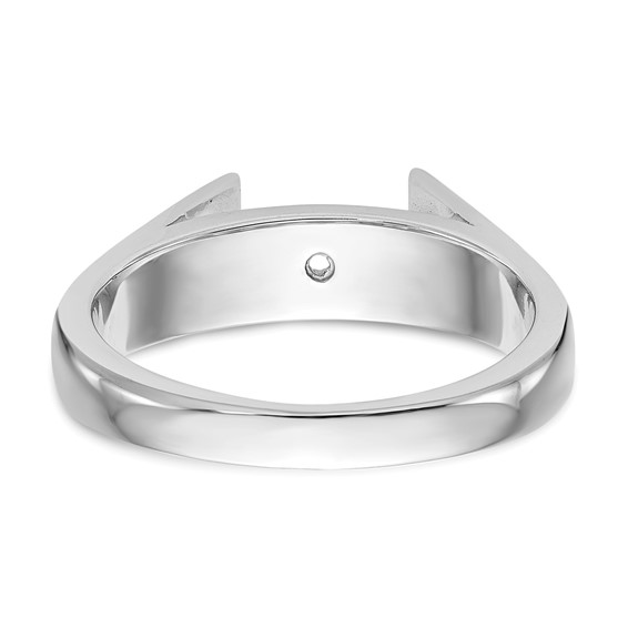 14k White Gold Peg Set 6.5mm Solitaire Engagement Ring Mounting