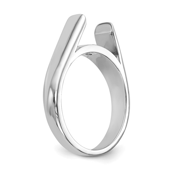 14k White Gold Peg Set 6.5mm Solitaire Engagement Ring Mounting