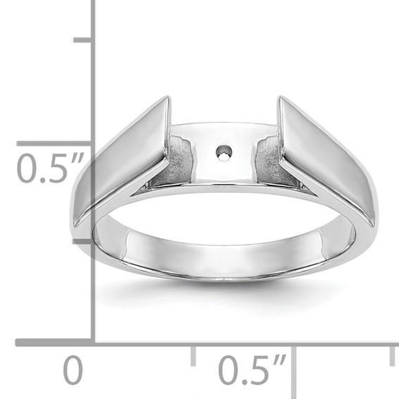 14k White Gold Peg Set 6.5mm Solitaire Engagement Ring Mounting