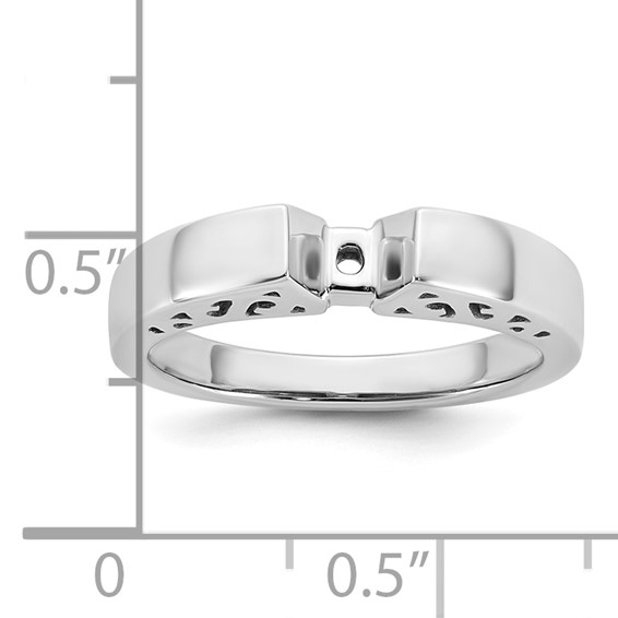 14k White Gold Peg Set Filigree Solitaire Engagement Ring Mounting