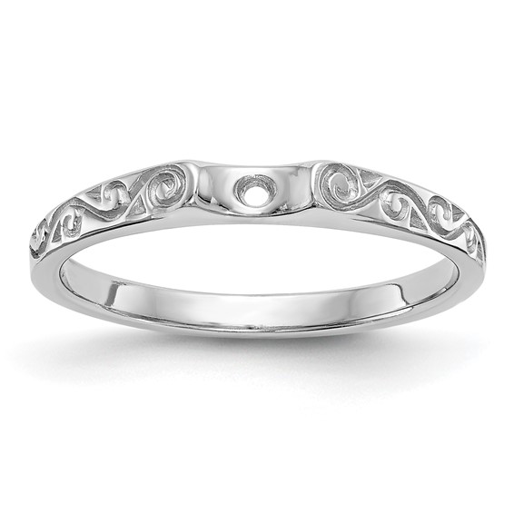 14k White Gold Peg Set Vintage Solitaire Engagement Ring Mounting