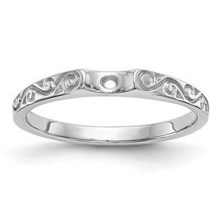 14k White Gold Peg Set Vintage Solitaire Engagement Ring Mounting