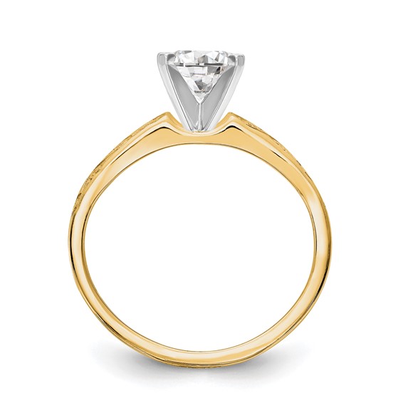 14k Yellow Gold Peg Set Solitaire Engagement Ring Mounting