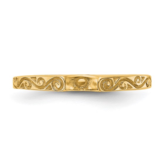 14k Yellow Gold Peg Set Solitaire Engagement Ring Mounting