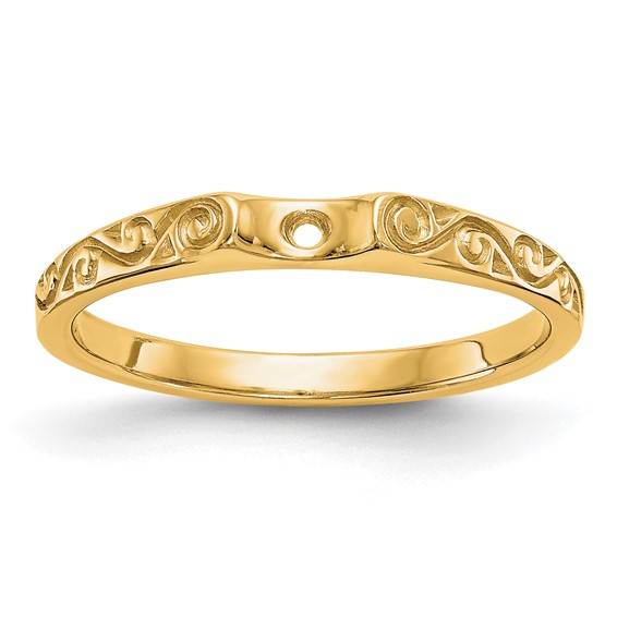 14k Yellow Gold Peg Set Solitaire Engagement Ring Mounting