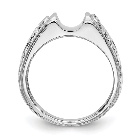 14k White Gold Peg Set Vintage Solitaire Engagement Ring Mounting