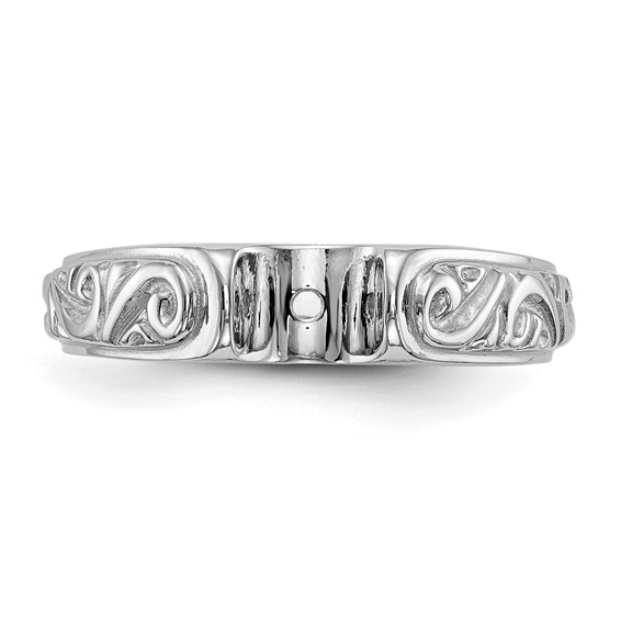 14k White Gold Peg Set Vintage Solitaire Engagement Ring Mounting