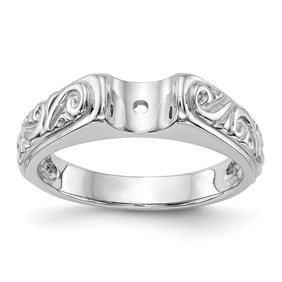 14k White Gold Peg Set Vintage Solitaire Engagement Ring Mounting