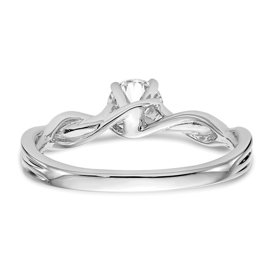 14k White Gold Peg Set Twist Solitaire Engagement Ring Mounting