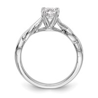 14K White Gold Twist Solitaire Peg Set Engagement Ring Mounting view 2