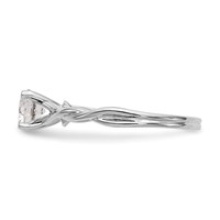 14K White Gold Twist Solitaire Peg Set Engagement Ring Mounting view 3