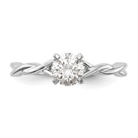14K White Gold Twist Solitaire Peg Set Engagement Ring Mounting view 4