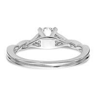 14K White Gold Twist Solitaire Peg Set Engagement Ring Mounting view 5