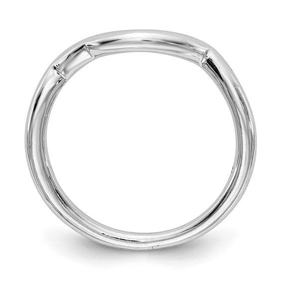 14K White Gold Polished Contour Wedding Band