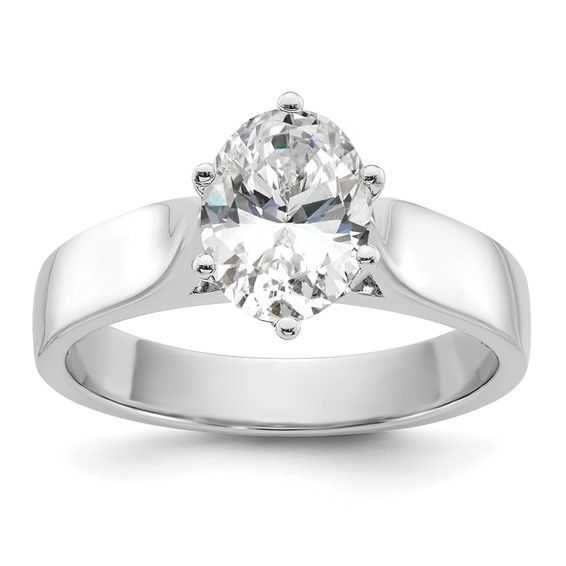 14k White Gold Peg Set 2.5mm Wide Solitaire Engagement Ring Mounting