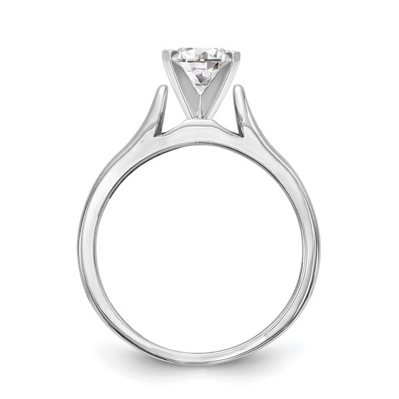 14k White Gold Peg Set 2.5mm Wide Solitaire Engagement Ring Mounting