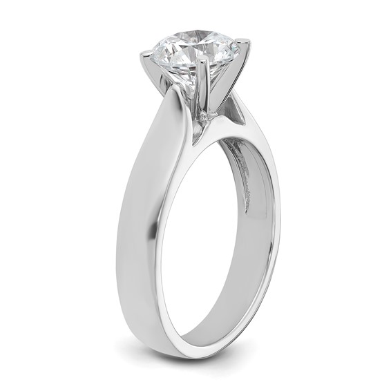 14k White Gold Peg Set 2.5mm Wide Solitaire Engagement Ring Mounting