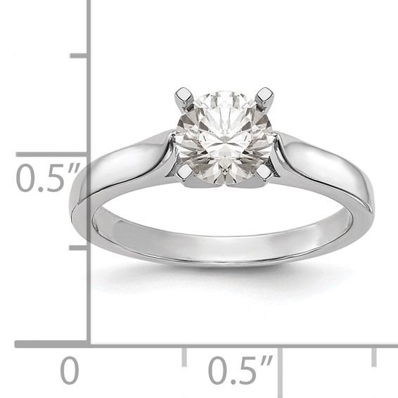 14k White Gold Peg Set 2.5mm Wide Solitaire Engagement Ring Mounting