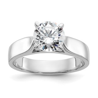 14k White Gold Peg Set 2.5mm Wide Solitaire Engagement Ring Mounting