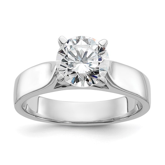 14k White Gold Peg Set 2.5mm Wide Solitaire Engagement Ring Mounting