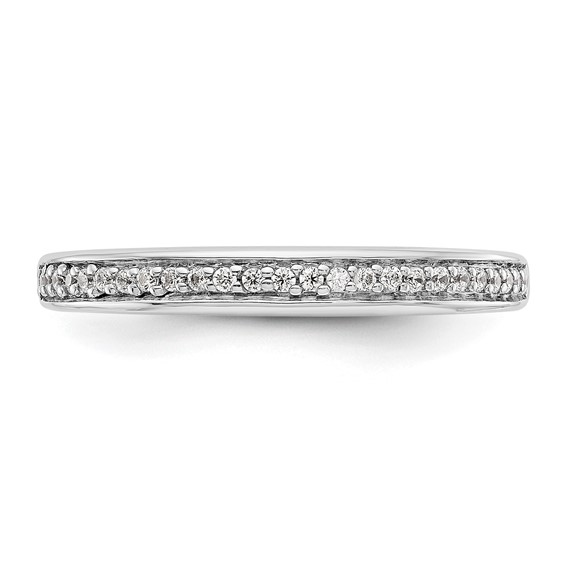 14k White Gold 1/8 carat Diamond Complete Wedding Band