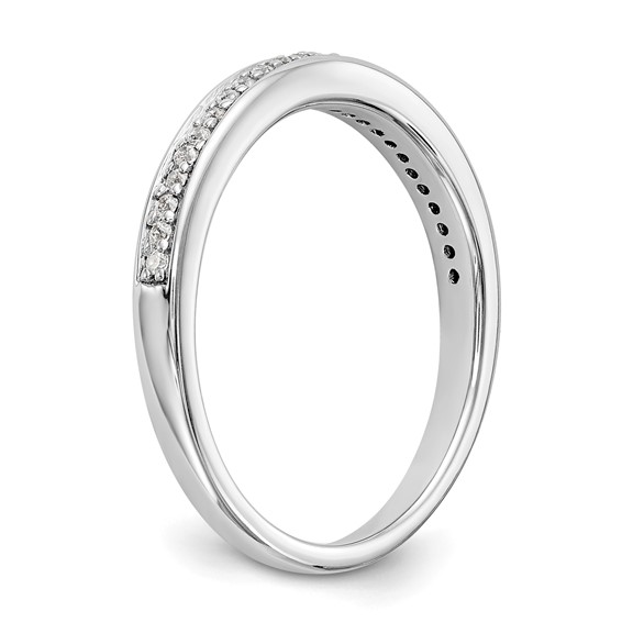 14k White Gold 1/8 carat Diamond Complete Wedding Band