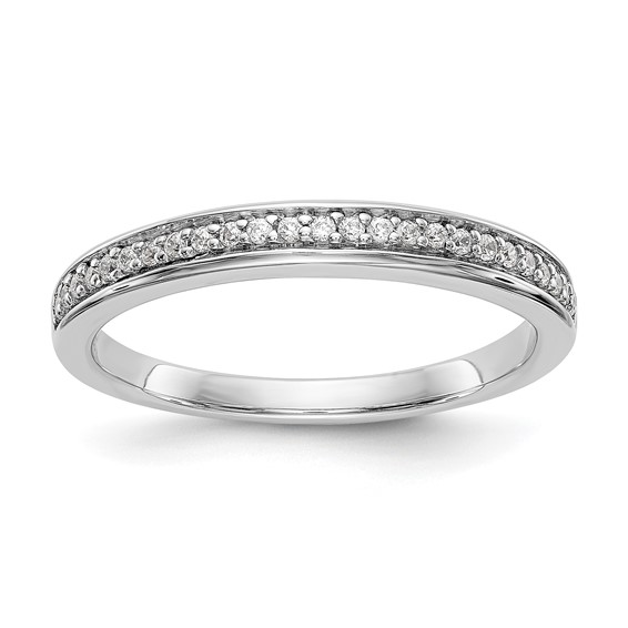 14k White Gold 1/8 carat Diamond Complete Wedding Band