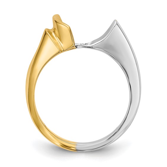 14k Two-tone Peg Set Solitaire Engagement Ring Mounting