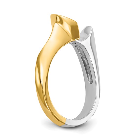 14k Two-tone Peg Set Solitaire Engagement Ring Mounting