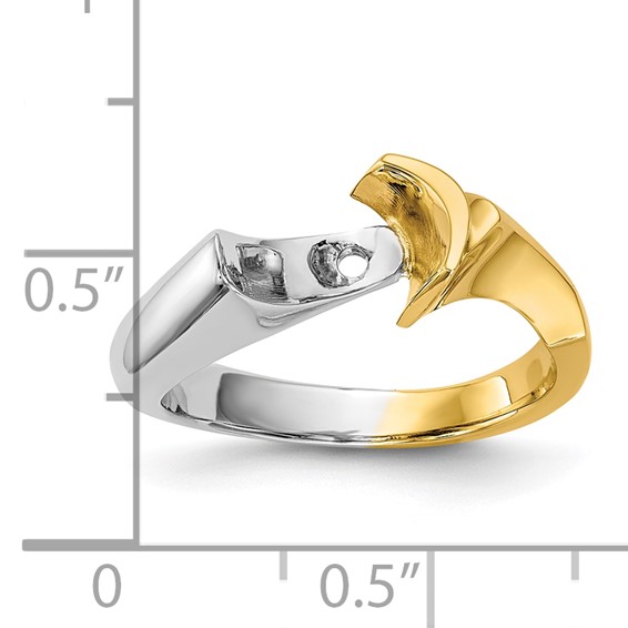 14k Two-tone Peg Set Solitaire Engagement Ring Mounting