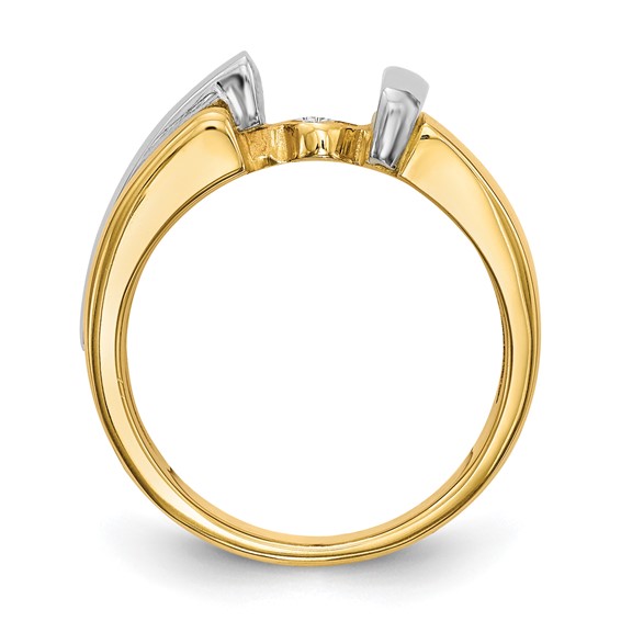 14k Two-tone Peg Set Solitaire Engagement Ring Mounting
