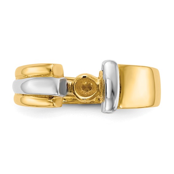 14k Two-tone Peg Set Solitaire Engagement Ring Mounting