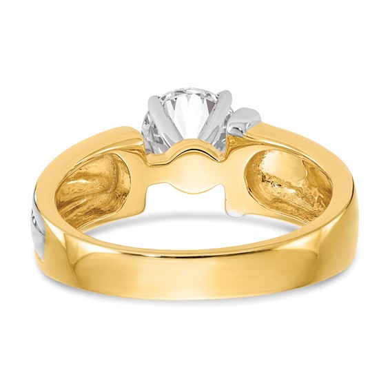 14k Two-tone Peg Set Solitaire Engagement Ring Mounting