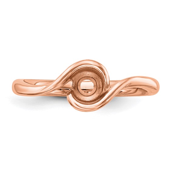 14k Rose Gold Bezel Solitaire Engagement Ring Mounting