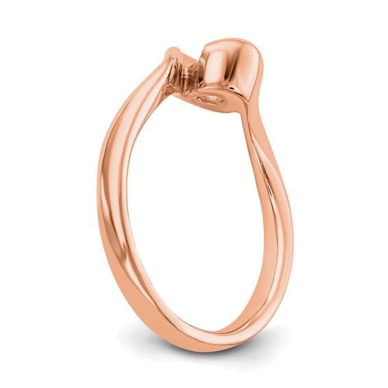14k Rose Gold Bezel Solitaire Engagement Ring Mounting