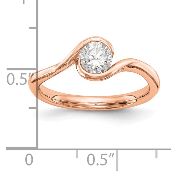 14k Rose Gold Bezel Solitaire Engagement Ring Mounting